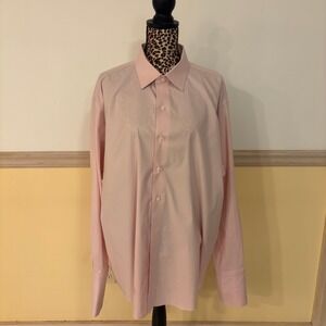 Brooks Brothers Reg Fit Pink‎ Supima Non Iron French Cuff Dress Shirt 17.5 35